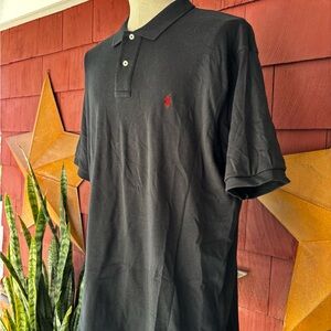Polo Ralph Lauren Black Collared Short Sleeve Polo Shirt Mens Size XL